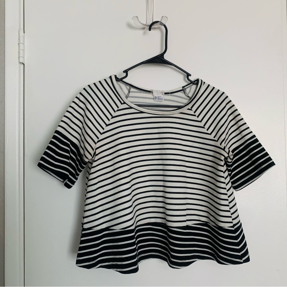 Striped Black and White Women's Top